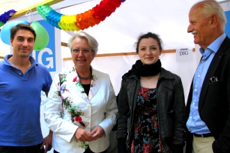 Roman Schütz, Bundesministerin Annette Schavan, Alysia Murray und Jochen Feilcke