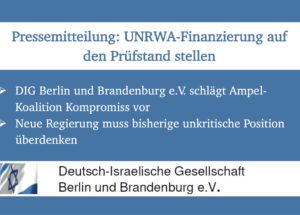 Pressemitteilung: UNRWA-Finanzierung auf den Prüfstand stellen